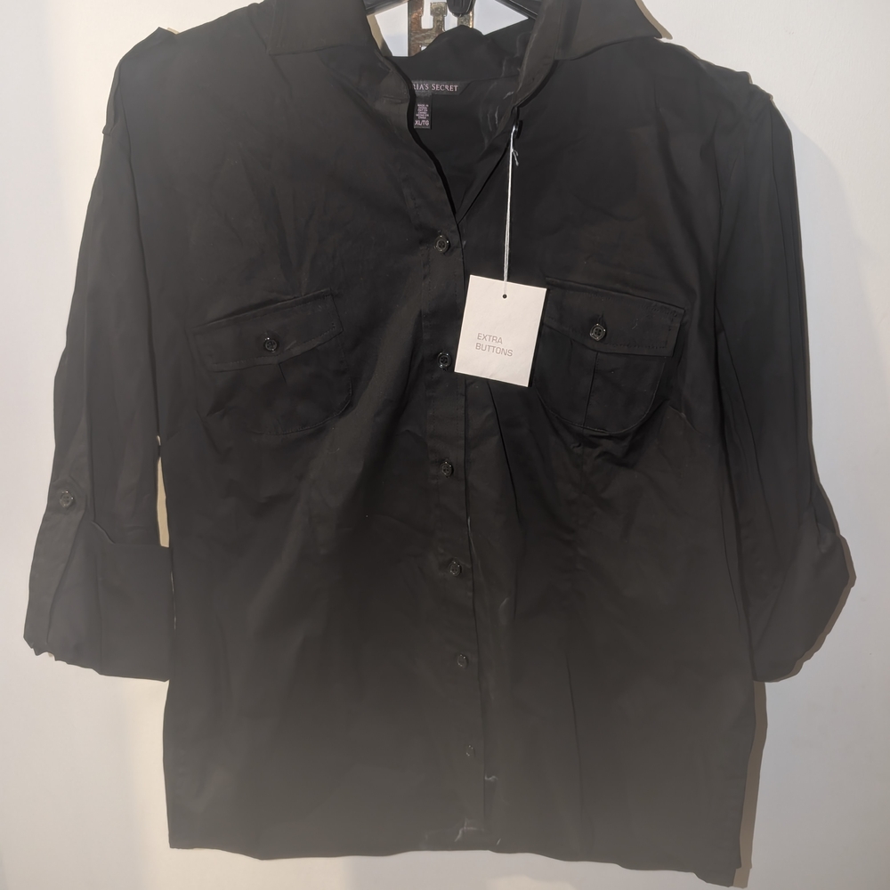 Victoria's Secret Black Men's Casual Button Down Shirt